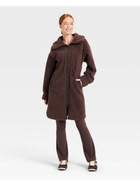 *sold out* All in Motion (small) Long High Pile Fleece Jacket (brown)